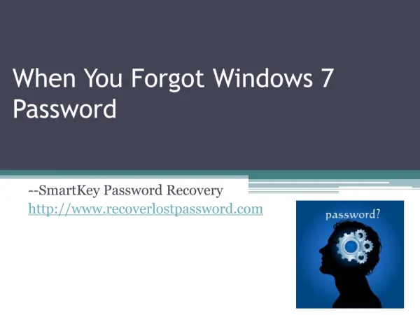 When You Forgot Windows 7 Password