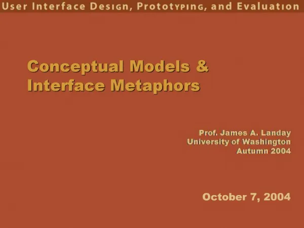 Conceptual Models Interface Metaphors