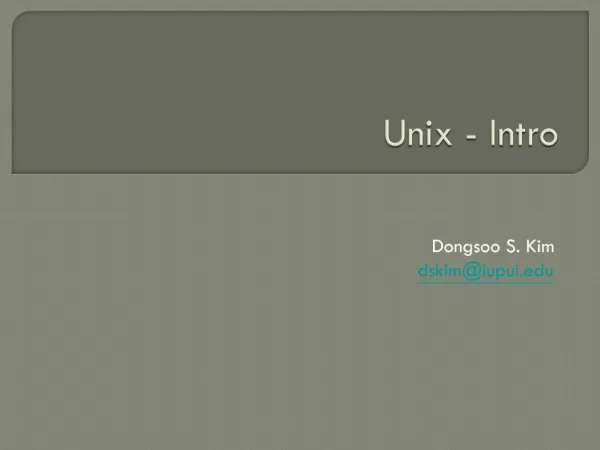 Unix - Intro