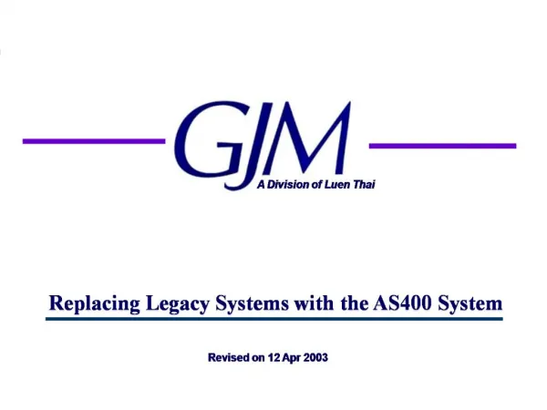 Replacing Legacy Systems with the AS400 System