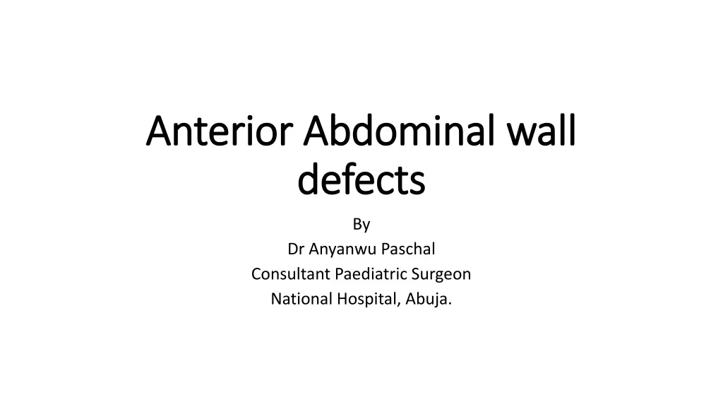 anterior abdominal wall defects