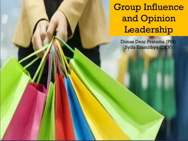 Group Influence and Opinion Leadership