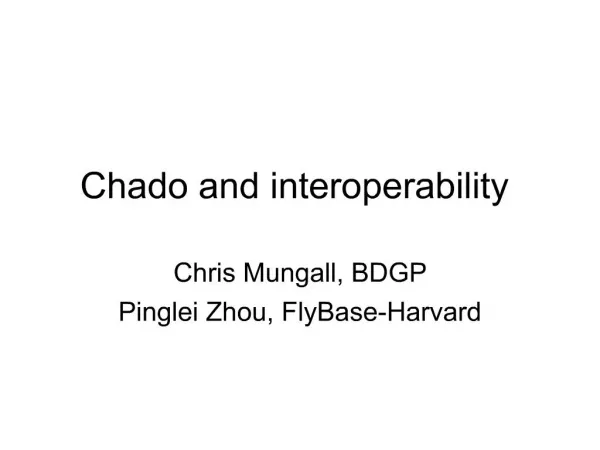 Chado and interoperability