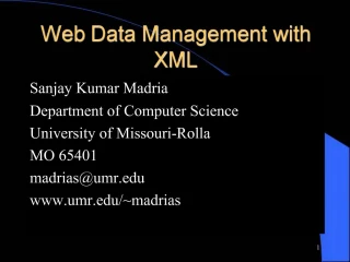 Web Data Management with XML