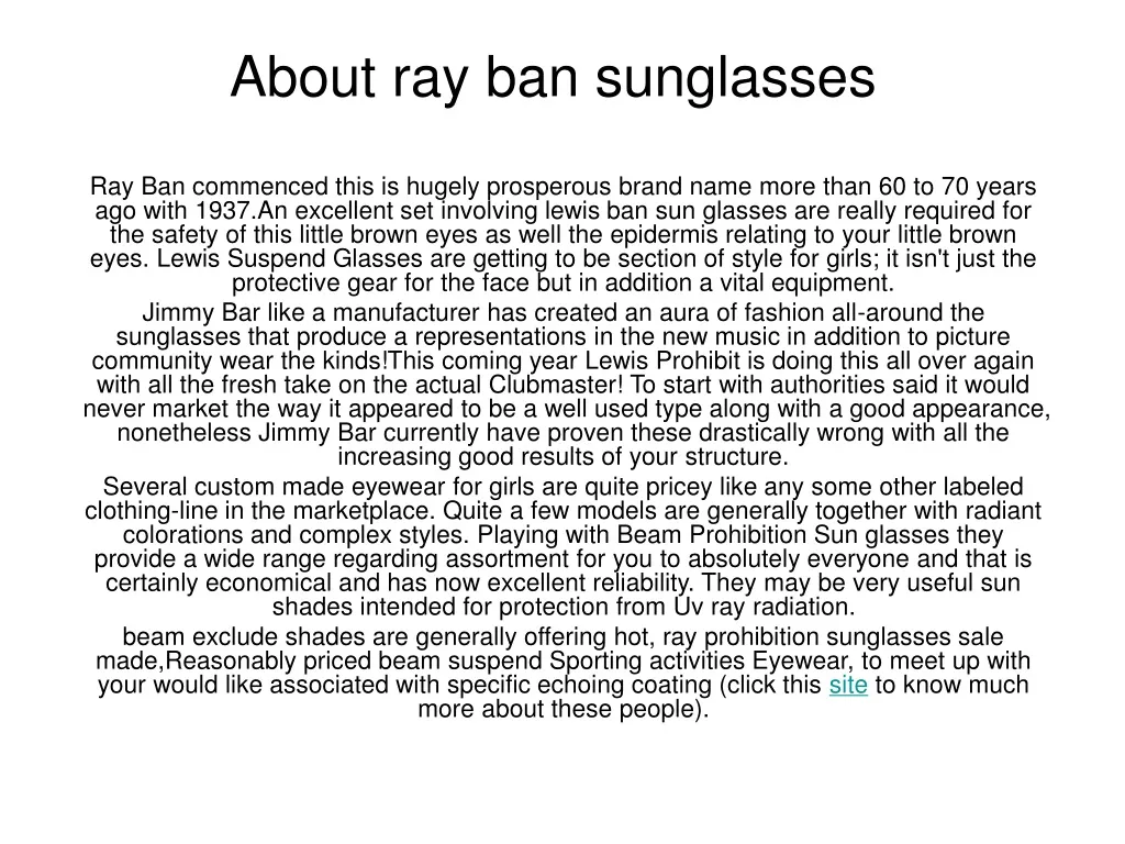 about ray ban sunglasses