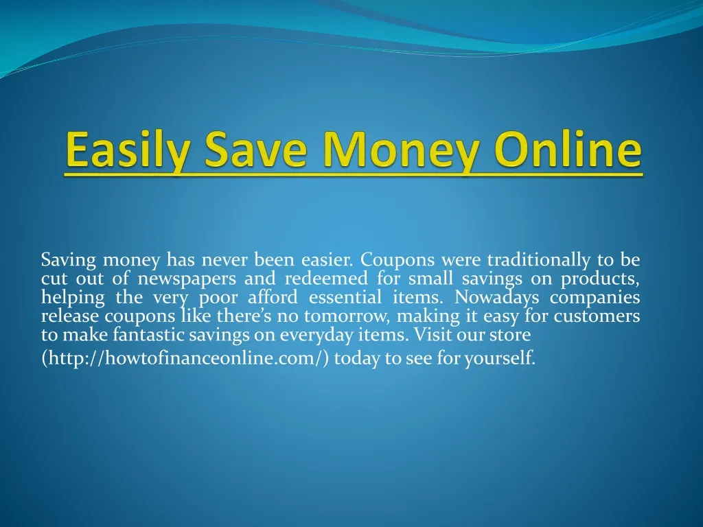 easily save money online