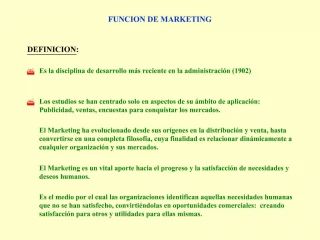 FUNCION DE MARKETING - slide 1
