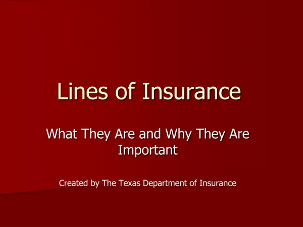 Lines of Insurance