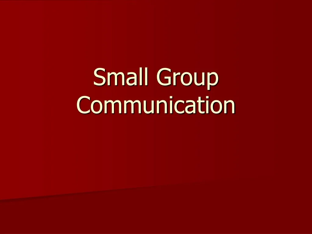 small group communication