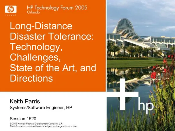 Long-Distance Disaster Tolerance: Technology, Challenges, State of the Art, and Directions