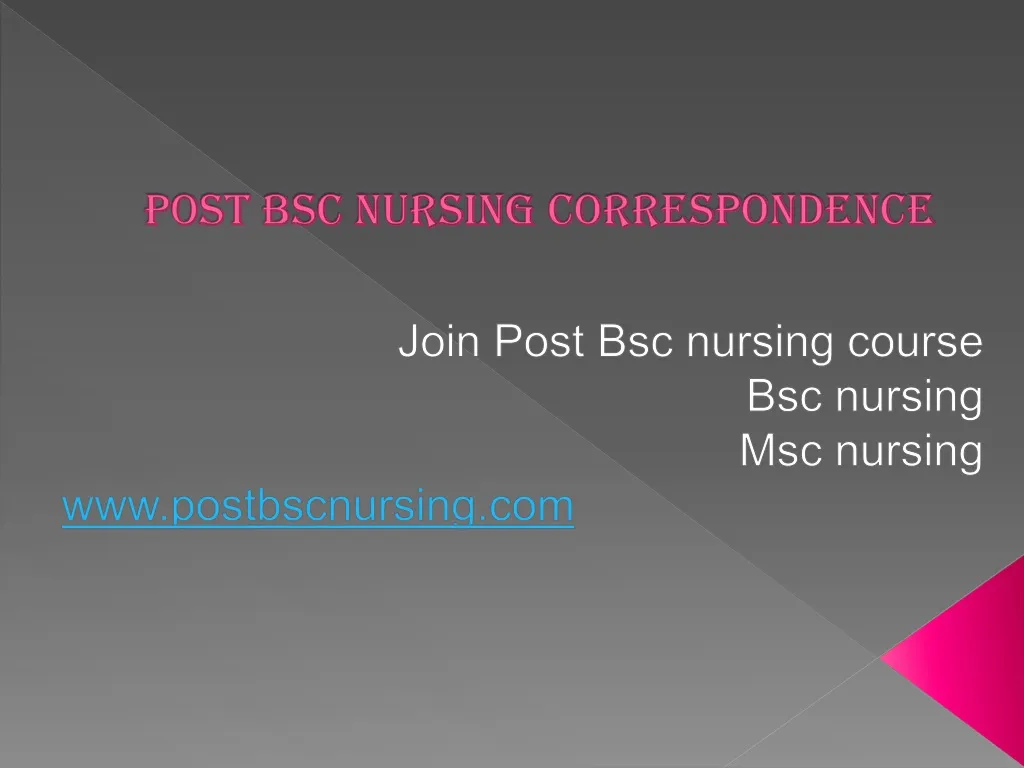 post bsc nursing correspondence