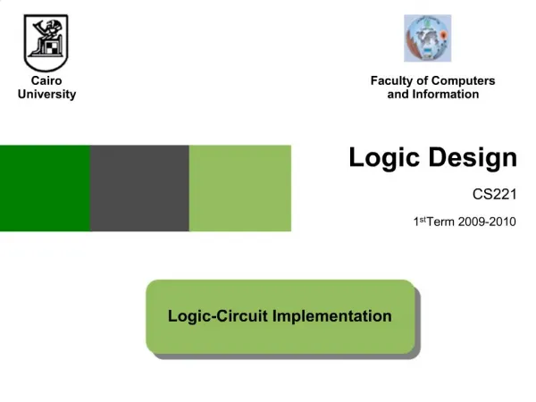 Logic Design CS221 1st Term 2009-2010