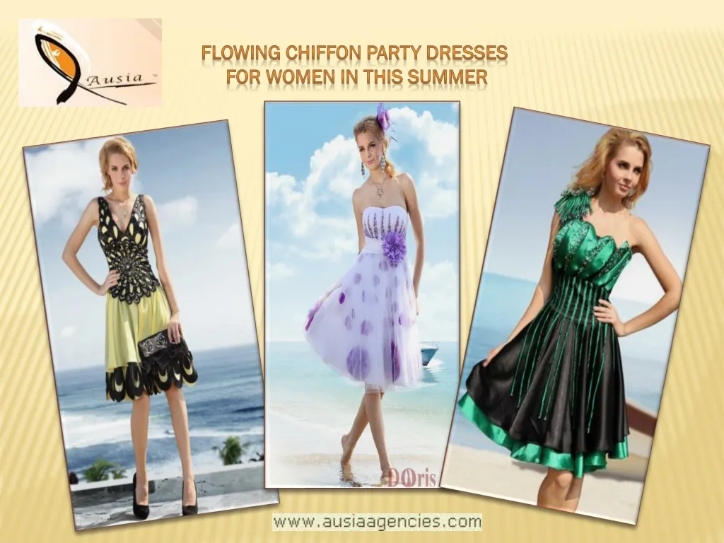 flowing chiffon party dresses for women in this