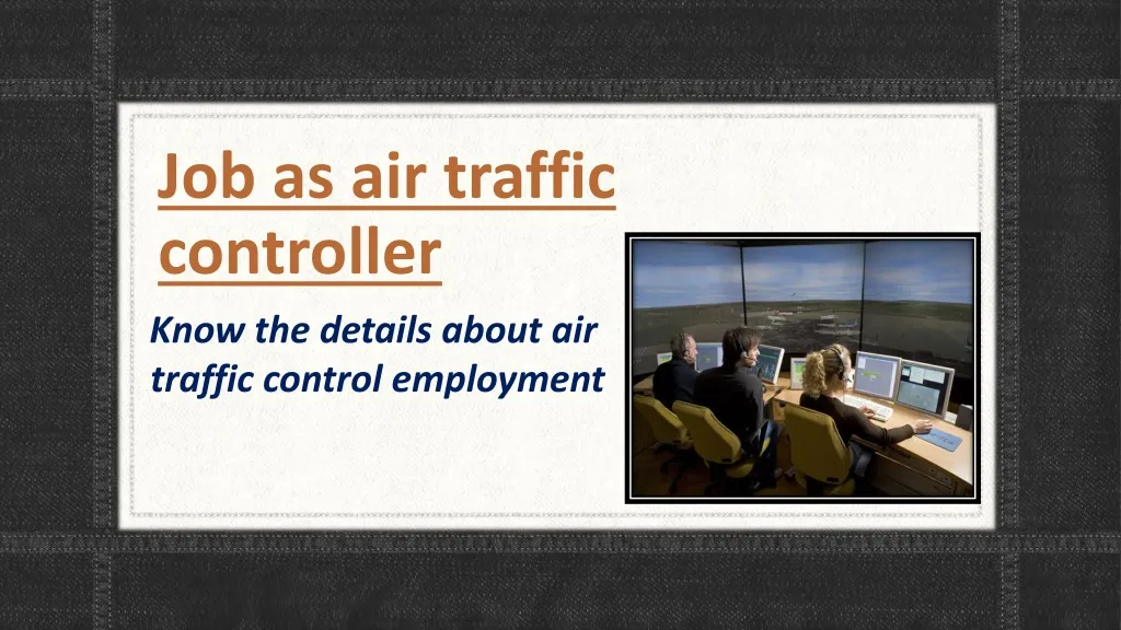 job as air traffic controller
