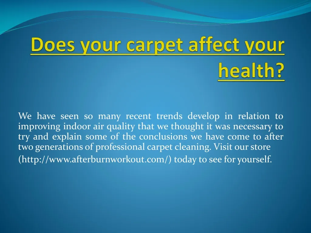 does your carpet affect your health