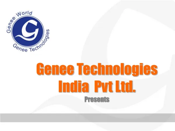 CHECK OUT Presentation of GENEE Technologies