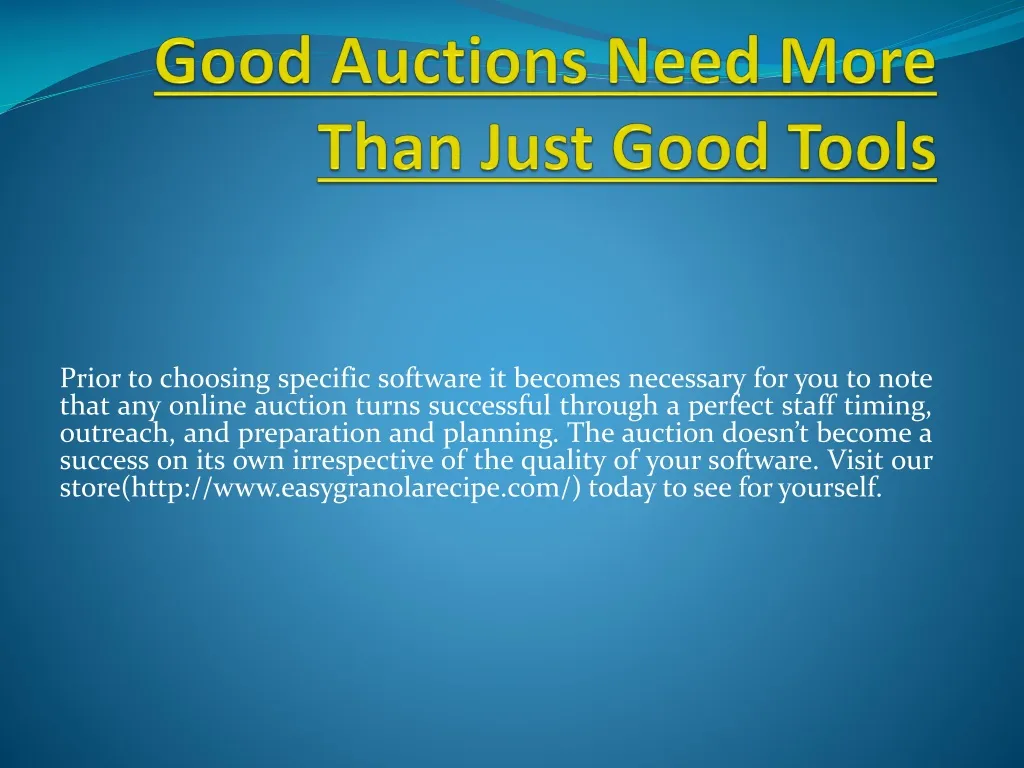 good auctions need more than just good tools