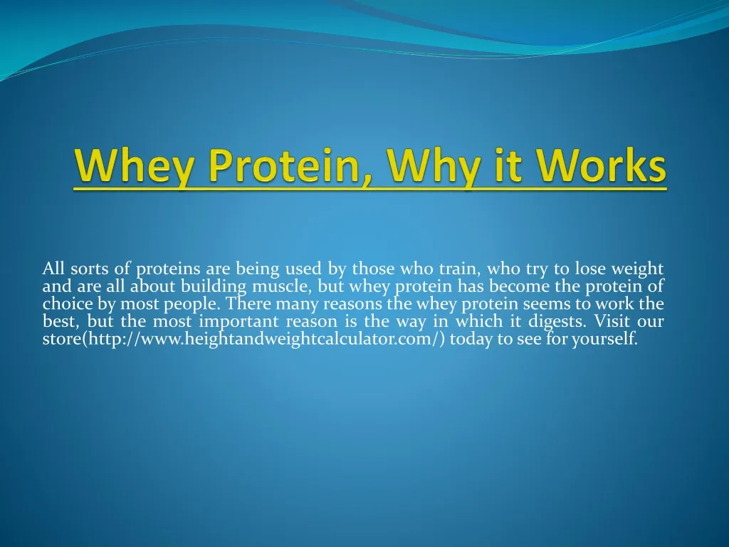 whey protein why it works