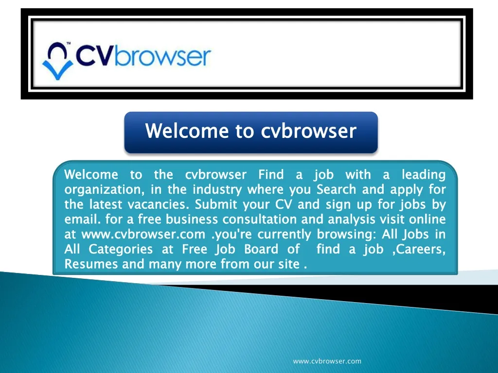 welcome to cvbrowser
