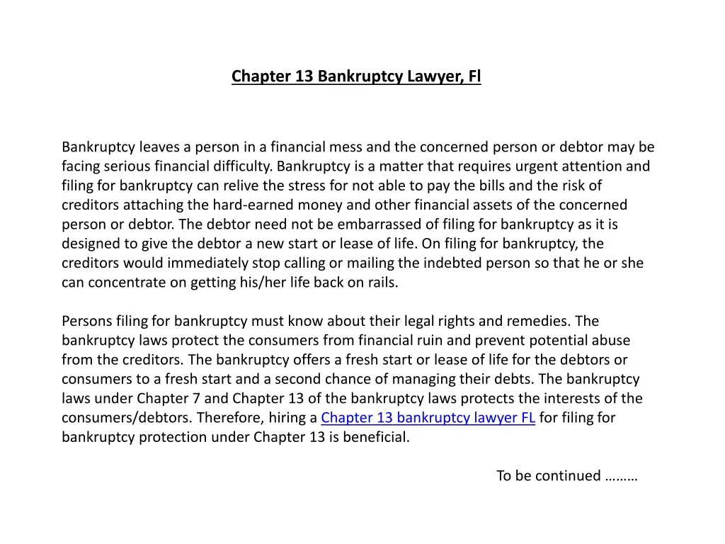 chapter 13 bankruptcy lawyer fl