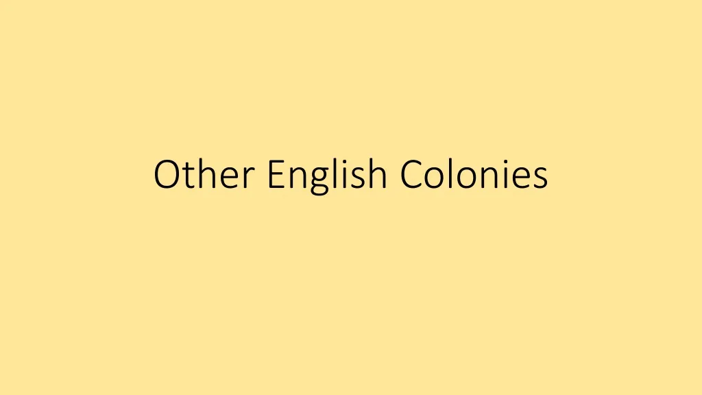 other english colonies
