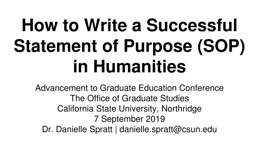 how to write a successful statement of purpose sop in humanities