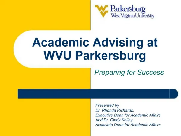 Academic Advising at WVU Parkersburg