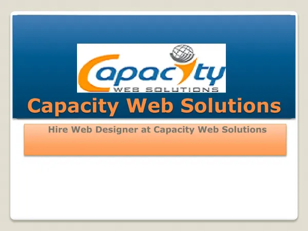 Hire Web Designer at CapacityWebSolutions