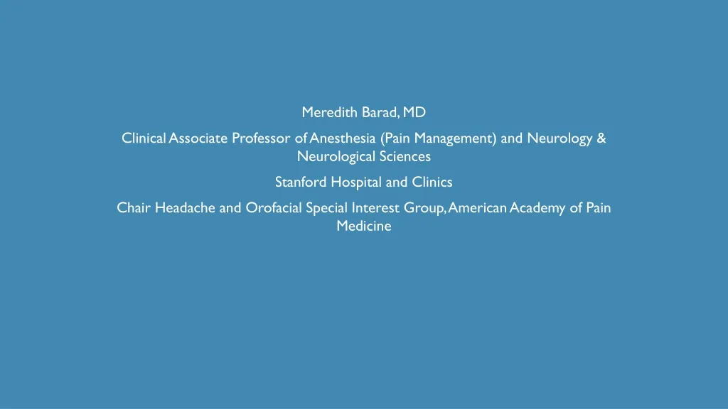 meredith barad md clinical associate professor