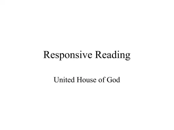 Responsive Reading
