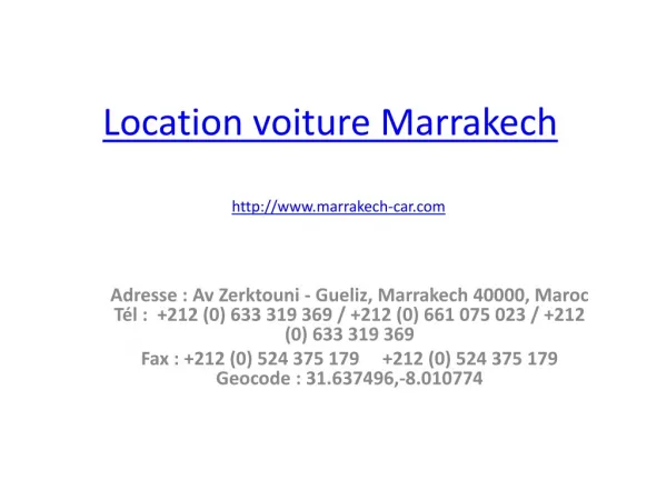 location voiture Marrakech