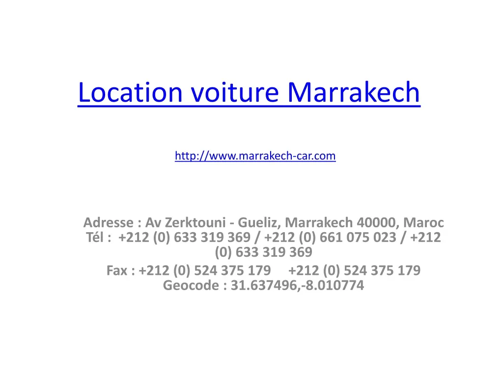 location voiture marrakech