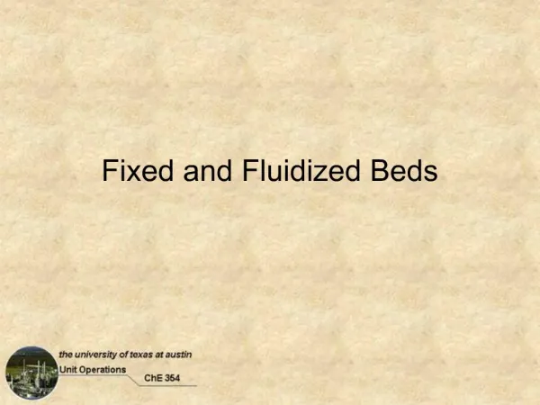 Fixed and Fluidized Beds