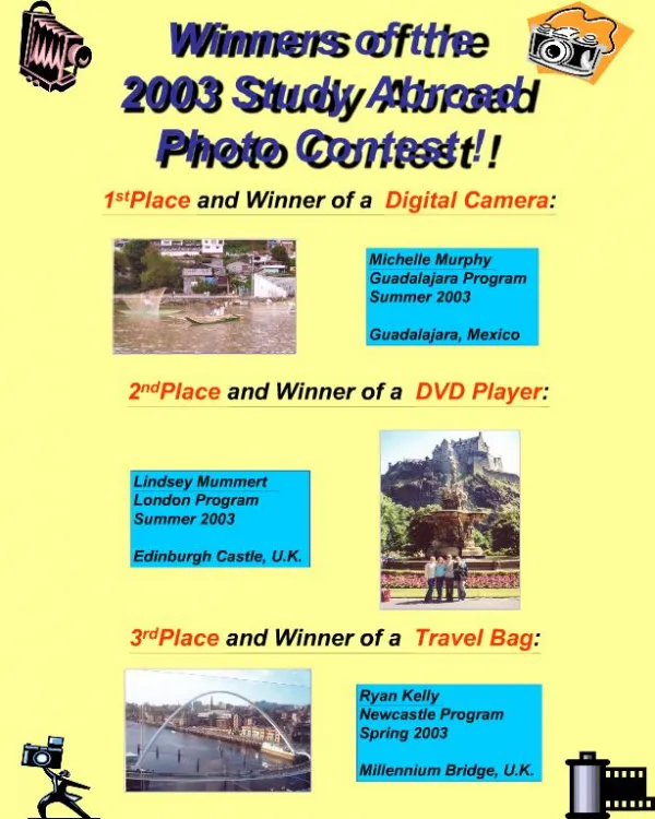 Winners of the 2003 Study Abroad Photo Contest