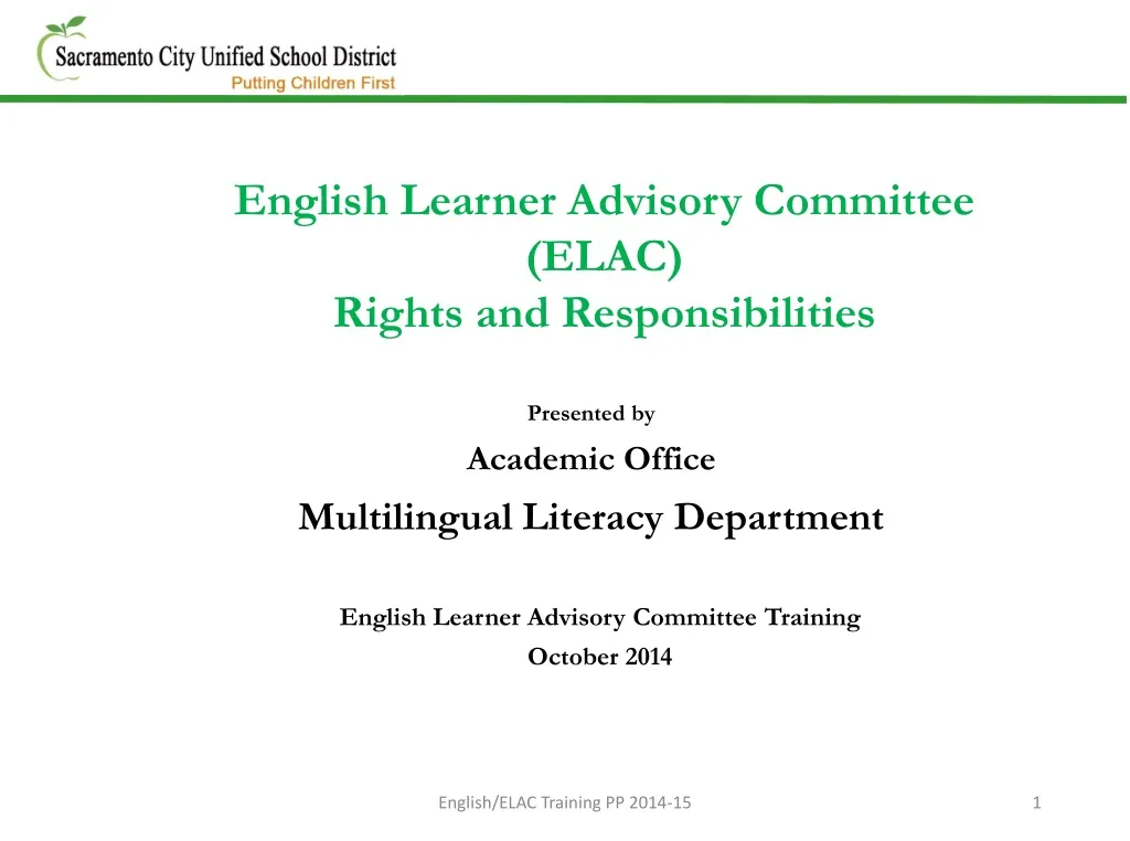 english learner advisory committee elac rights