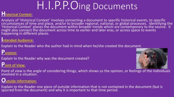 H.I.P.P.O ing Documents