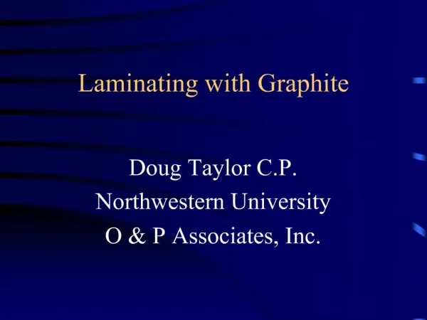 Laminating with Graphite
