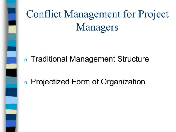 Conflict Management for Project Managers