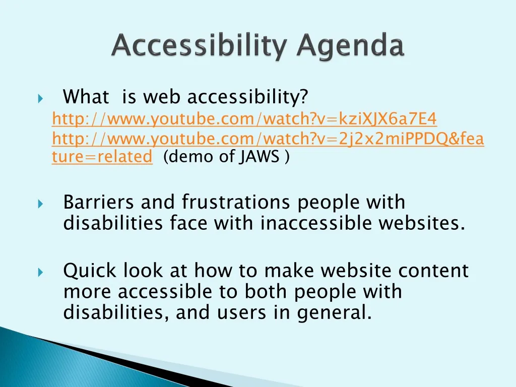 accessibility agenda