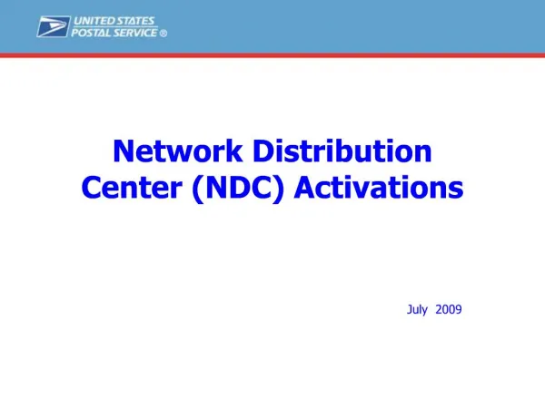 Network Distribution Center NDC Activations