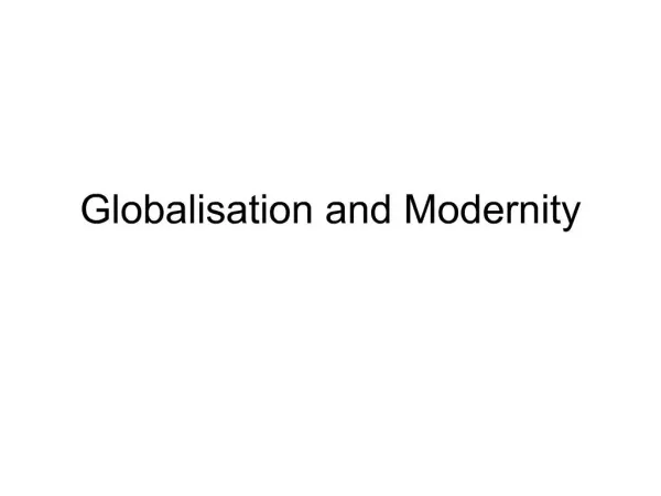 Globalisation and Modernity