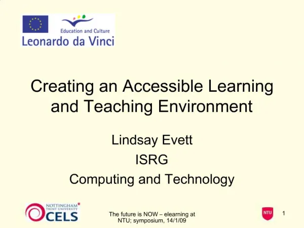 Creating an Accessible Learning and Teaching Environment