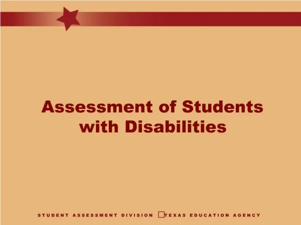 Assessment of Students with Disabilities