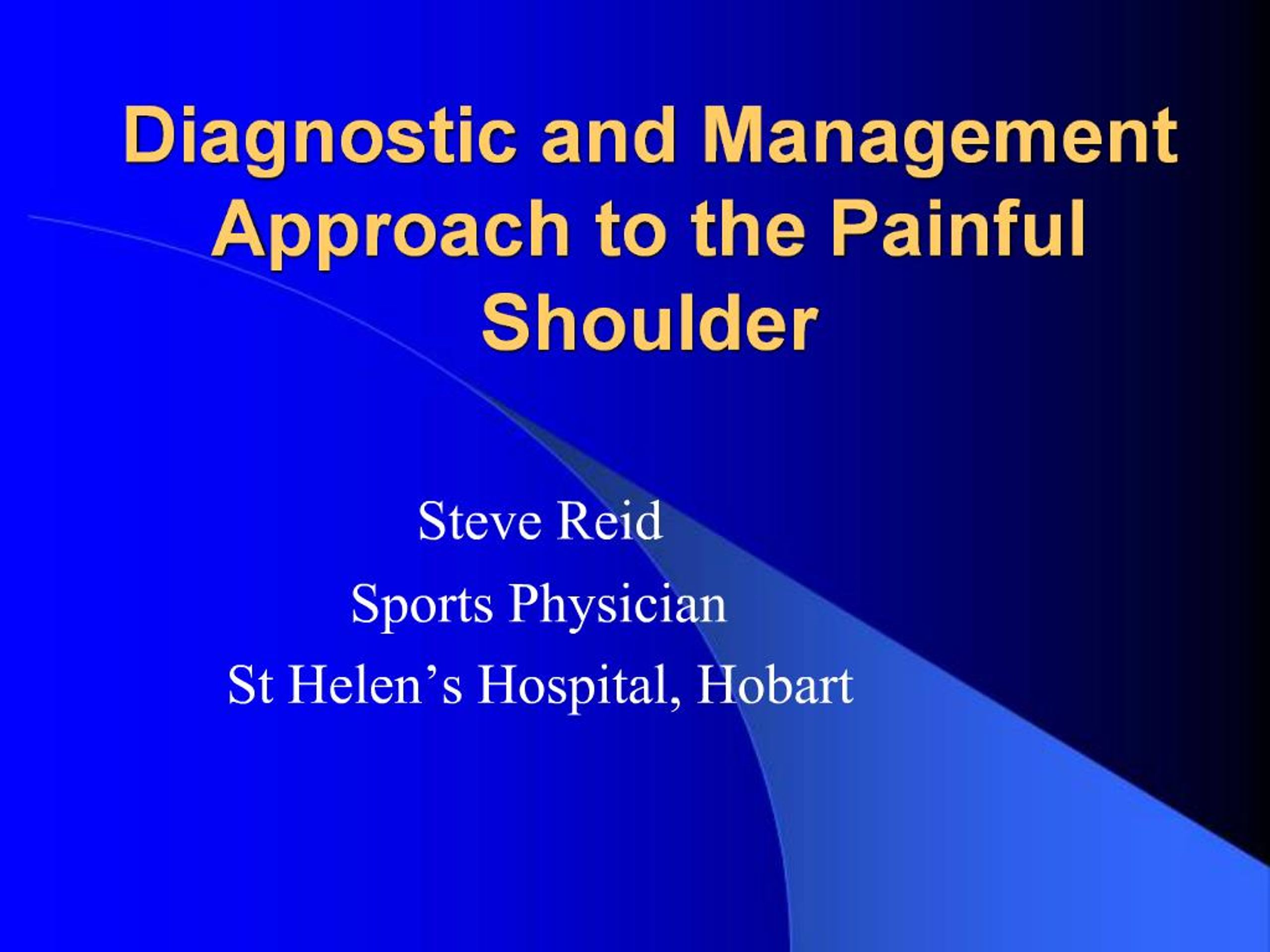 PPT - Diagnostic and Management Approach to the Painful Shoulder ...