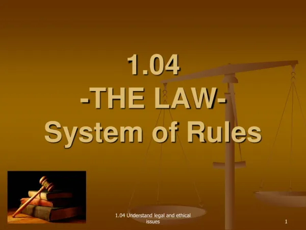 1.04 -THE LAW- System of Rules