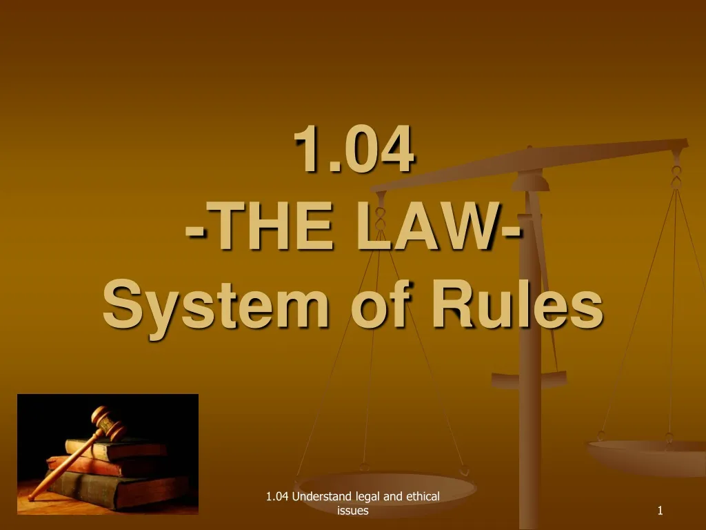 1 04 the law system of rules