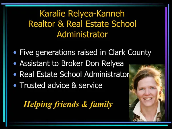 Karalie Relyea-Kanneh Realtor Real Estate School Administrator