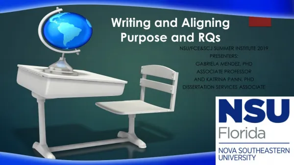 Writing and Aligning Purpose and RQs