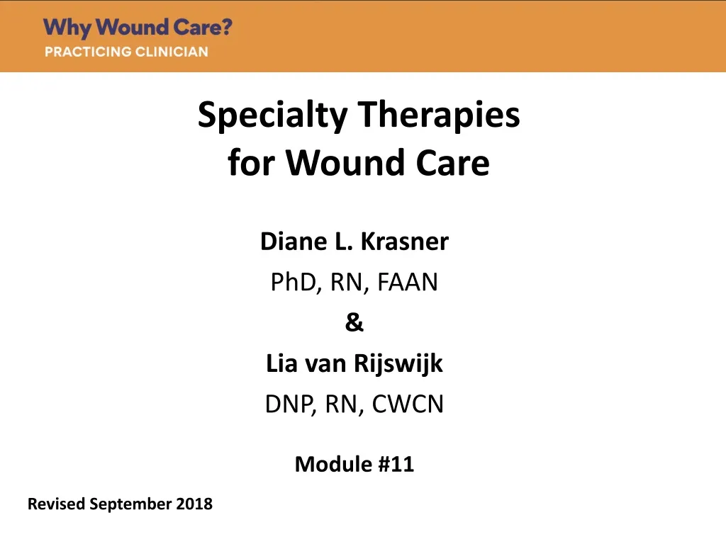 specialty therapies for wound care