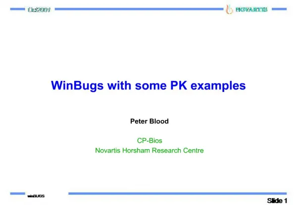 WinBugs with some PK examples